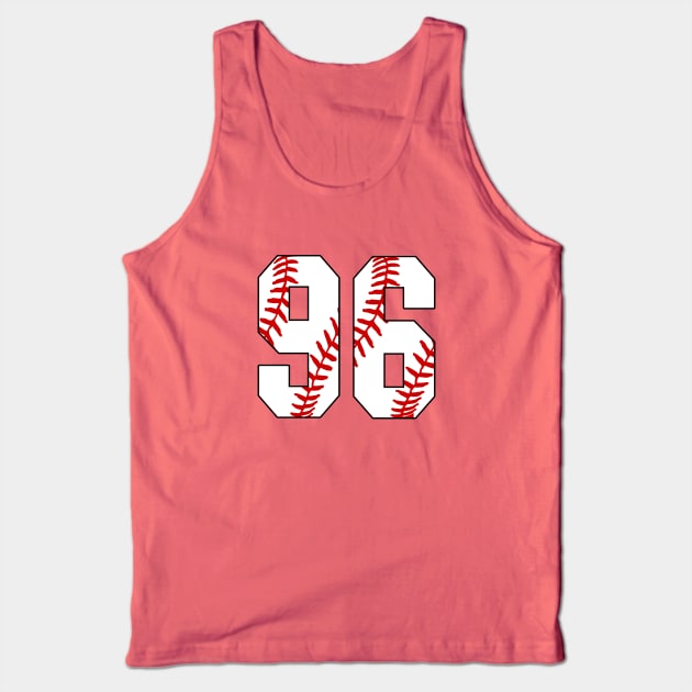 Baseball Number 96 #96 Baseball Shirt Jersey Favorite Player Biggest Fan Tank Top by TeeCreations